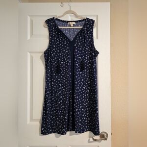 Michael Kors Navy Dress with White Floral Design